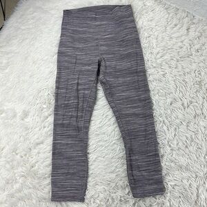 Lululemon Align Crop *21" Mini Space Dye Herringbone Jacquard Heathered Black